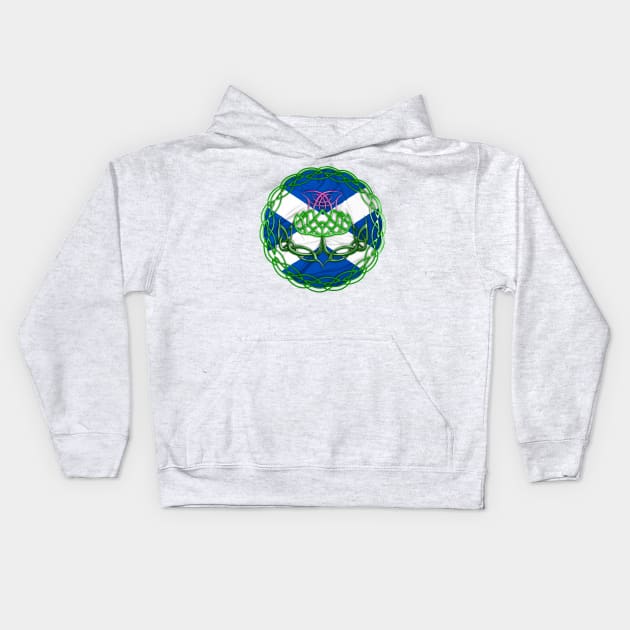 Scottish Thistle And Flag Kids Hoodie by macdonaldcreativestudios